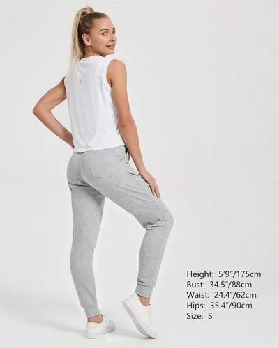 Miniatura 6 de Stelle Pantalones deportivos ligeros de cintura alta para mujer pantalones deportivos de entrenamiento con bolsillos 28 pulgadas