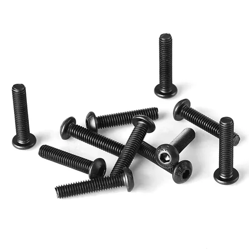 Miniatura 9 de Tornillos de cabeza de botón M4-0.028 x 0.315 in, acero de aleación de grado 10.9, acabado de óxido negro, unidad de enchufe Allen, máquina métrica