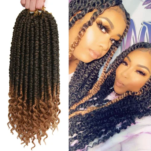 Miniatura 11 de Paquete de 8 extensiones de cabello de ganchillo de 12 pulgadas, trenzas de ganchillo senegalesas, rizados, con rizos de resorte, para mujeres