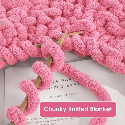 Miniatura 4 de MABOZOO Paquete de 8 ovillos de hilo grueso surtido para crochet - Chenilla jumbo esponjosa, hilo suave y voluminoso para tejer a mano o con los Rojo