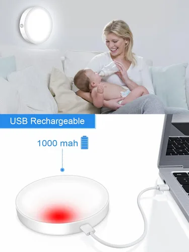 Miniatura 5 de WILLED Luz LED táctil regulable con batería incorporada de 1000mAh, luces recargables con encendido táctil para armario, portátil, adhesiva