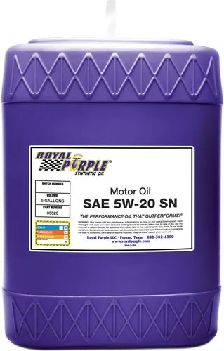 Miniatura 16 de Royal Purple - Aceite de motor sintético ROY51020 de alto rendimiento SAE 0W-20 con licencia API, 5/4 de galón.