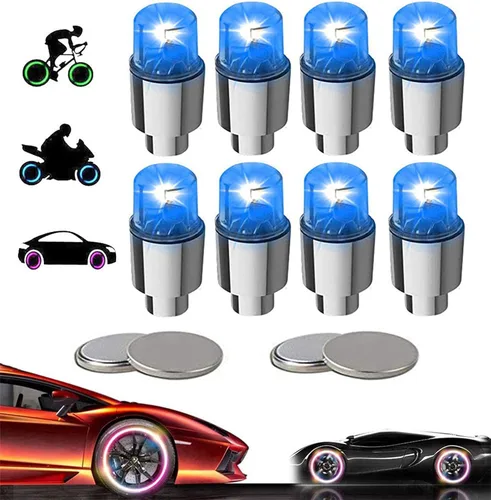 Miniatura 17 de 20 Pack de tapas de válvula de luz LED para neumáticos de coche, ruedas y conjuntos, luces de neumáticos de bicicleta, motocicleta, luz de válvula