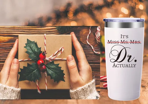Miniatura 5 de AMZUShome Vaso de viaje con texto en inglés "It's Miss Ms Mrs Dr Really Mug.Doctor, Doctor Retirement, Medical School Graduations", Blanco