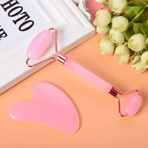 Miniatura 6 de Herramienta Gua Sha de cuarzo rosa, secreto de belleza, para masajeador facial, elimina la hinchazón/microcirculación/elimina toxinas/previene