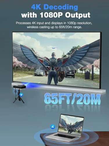Miniatura 4 de AIMIBO Adaptador de pantalla inalámbrico 4K 5G – Verdaderamente Plug & Play HDMI Dongle, emitir video desde Android iOS Windows MacOS Tablet Laptop