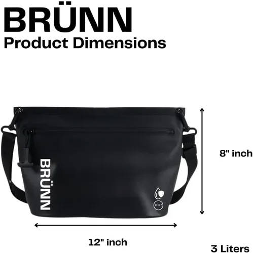 Miniatura 5 de BRÜNN Bolsa seca impermeable Bolsa seca flotante con clasificación IPX7 con bolsillo con cremallera, organizador de equipo duradero, ligero y a