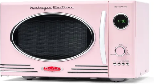 Miniatura 37 de Nostalgia Horno microondas retro compacto para encimera, 0.7 pies cúbicos, 700 vatios con pantalla digital LED, bloqueo para niños, interior fácil