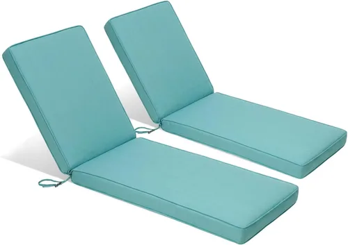Miniatura 18 de BPS Paquete de 2 cojines para tumbonas de 72 x 22 pulgadas, resistentes a la decoloración y al agua, funda extraíble y correas ajustables para tomar