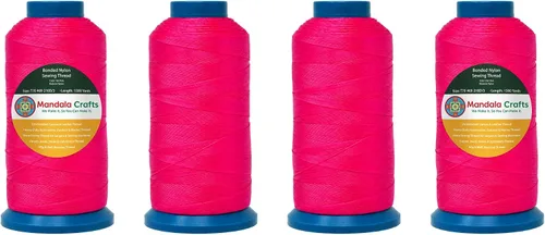 Miniatura 350 de Mandala Crafts - Hilo de nailon para coser cuero, tapicería, mezclilla y para trenzar el pelo; resistente, 1500 yardas, tamaño 69 T70 Marrón
