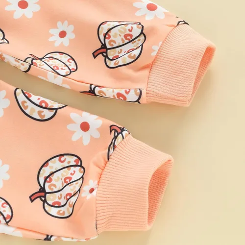 Miniatura 20 de YINGISFITM Conjunto de camisa de calabaza de Halloween para bebé, niña, niño, sudadera y pantalones para otoño e invierno
