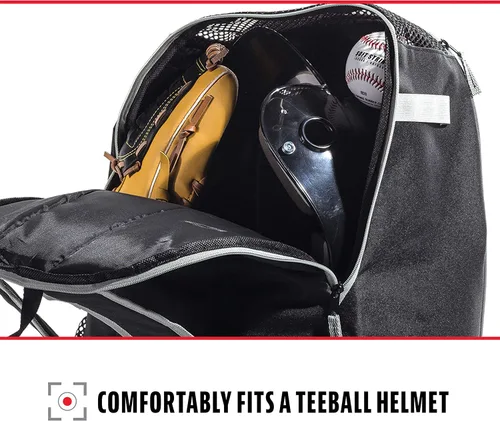 Miniatura 4 de Franklin Sports Bolsa Batpack de Béisbol MLB para Niños - Mochila de Béisbol Juvenil, Softbol + Teeball - Bolsa de Equipo Deportivo para Niños +