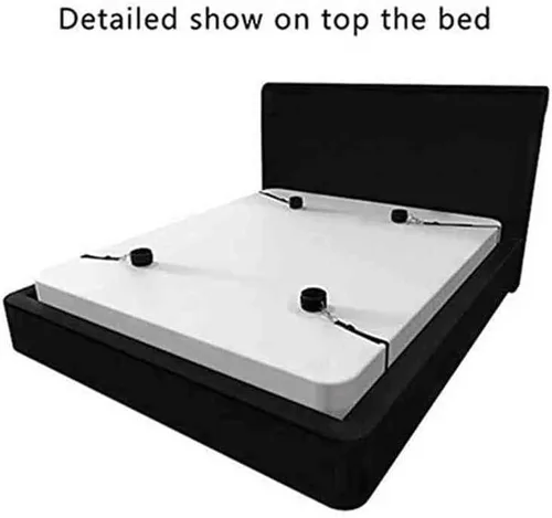 Miniatura 2 de BDSM - Kit sexual de restricciones para parejas, tamaño King, restricciones de cama para tobillo y muñeca, correas de amarre sexual debajo