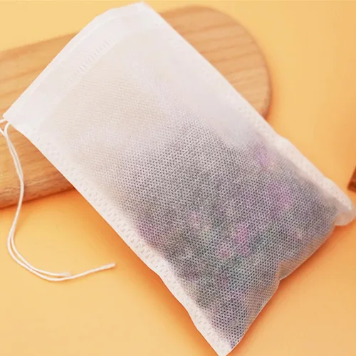 Miniatura 2 de Yzurbu 200 bolsas de filtro de té de 4 x 6 pulgadas para té de hojas sueltas, bolsas de té con cordón para té caliente, té helado y preparación fría