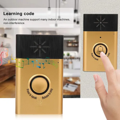 Miniatura 8 de Timbre de voz inalámbrico inteligente, intercomunicador de voz bidireccional, sistema de control de acceso, volumen ajustable para el hogar