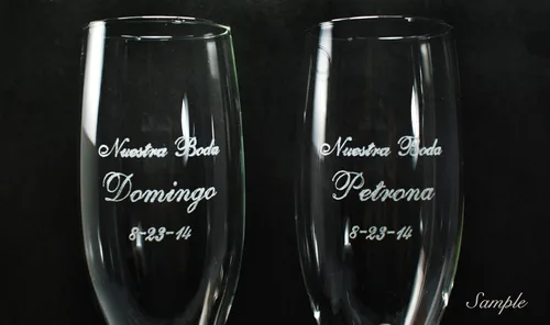 Miniatura 8 de Cuchillo de cristal para tostar de boda de oro y servidor de pastel de boda grabado personalizado
