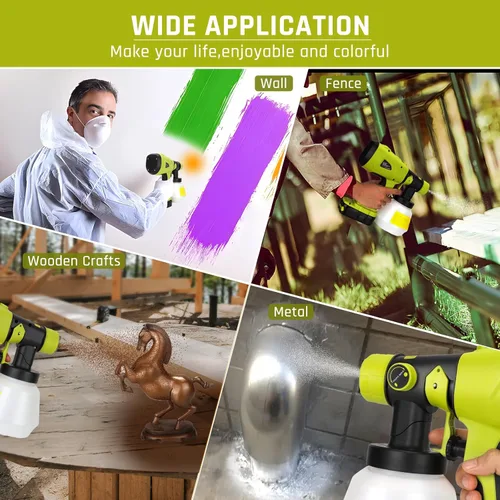Miniatura 9 de Rociador de pintura para batería Ryobi ONE+ 18V Li-ion Ni-Cad Ni-Mh, pistola de pintura en aerosol HVLP con motor sin escobillas y boquilla