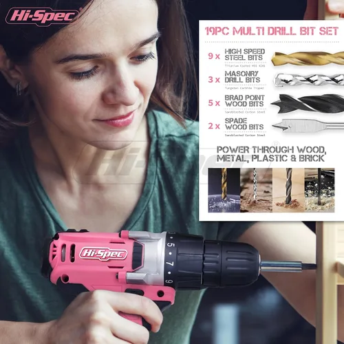 Miniatura 4 de Hi Spec - Kit de herramientas para el hogar rojo de 35 piezas con destornillador eléctrico recargable por USB de 3,6 V Fácil reparación