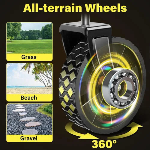 Miniatura 6 de Carrito de Vagones Plegable, Carrito de Vagón Plegable de 360 LBS con Ruedas, Vagón Utilitario Plegable Portátil Todo Terreno para Compras Camping