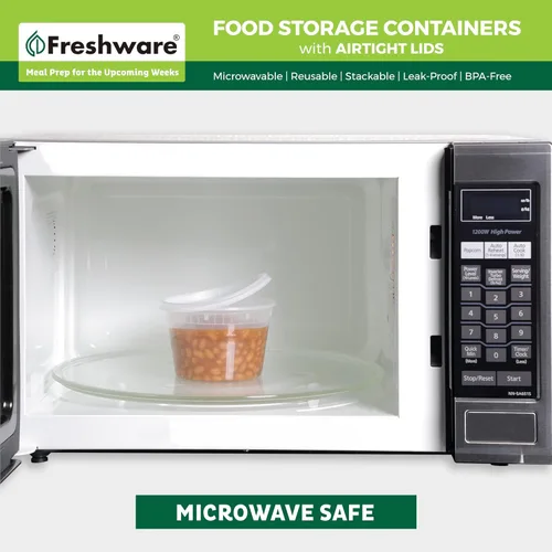 Miniatura 5 de Freshware Contenedores de almacenamiento de alimentos [240 juegos] recipientes de plástico de 12 onzas con tapas, slime, sopa, recipientes