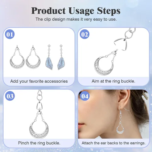 Miniatura 5 de Ganchos para aretes, 50 unidades/25 pares, alambres de oreja de acero inoxidable, ganchos de pez, piezas de joyería hipoalergénicas para hacer joyas