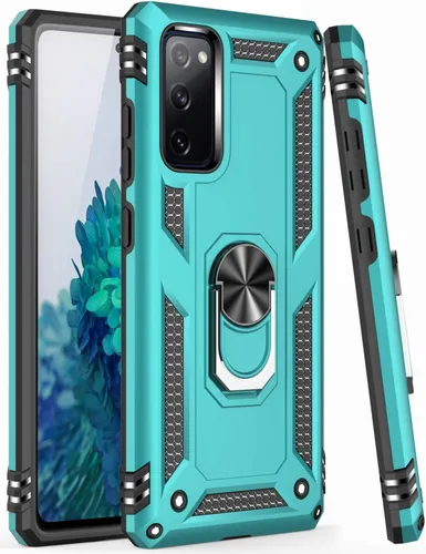 Miniatura 5 de LUMARKE Funda para Galaxy S20 FE con protector de pantalla, supera los 16 pies, probada en caídas, de grado militar, con soporte de anillo verde