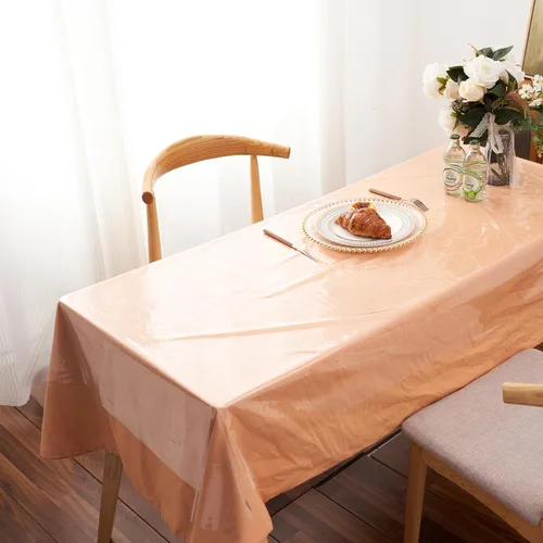 Miniatura 6 de Mantel protector de plástico transparente de 52x70 pulgadas, impermeable, a prueba de aceite, resistente a las manchas, lavable, cubierta de mesa
