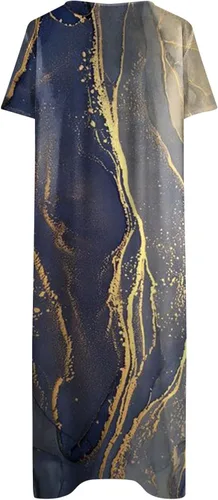 Miniatura 3 de Vestidos de verano para mujer, estilo casual, con cuello en V, manga corta, con vuelo, para 2023