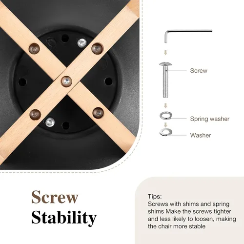 Miniatura 7 de OLIXIS Juego de 4 sillas de comedor de cocina modernas de mediados de siglo con patas de madera y cojín de cuero PU para sala de estar, dormitorio