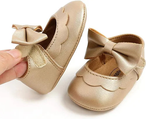 Miniatura 4 de Zapatos de bebé de primera calidad para niña, zapatos planos para caminar, suela suave, zapatos de princesa Mary Jane, zapatos de vestir de boda