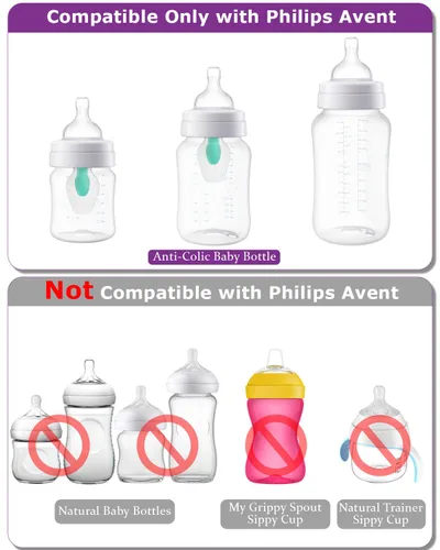 Miniatura 2 de Tetinas de vaso para biberones Philips Avent anticólicos para bebés, boquilla de silicona de grado alimenticio, pezón suave de flujo variable, 6
