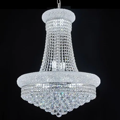 Miniatura 10 de Candelabros rectangulares de cristal para comedor, 10 luces de altura ajustable, lámpara de techo ovalada de cristal para isla de cocina, acabado