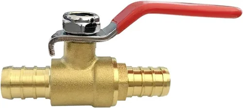 Miniatura 2 de Joywayus 2 válvulas de bola PEX, válvula de cierre de puerto completo de latón PEX de 1/2 pulgada, cuarto de vuelta caliente (rojo) frío (azul)