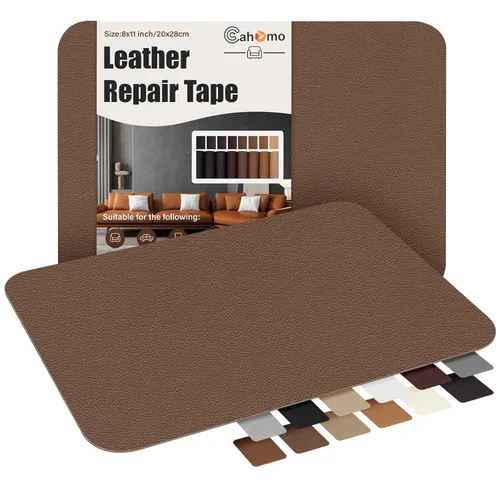 Miniatura 19 de Cahomo - Cinta de parches autoadhesivos para reparación de cuero para sofás - 8x11 pulgadas, kit de reparación de vinilo y cuero para muebles, Café