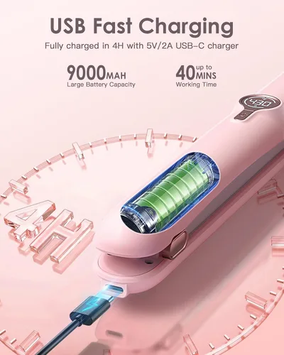 Miniatura 2 de ZAVAREA Alisador y rizador de pelo inalámbrico, alisador de pelo portátil para viajes, plancha plana inalámbrica de cerámica para mujeres, plancha