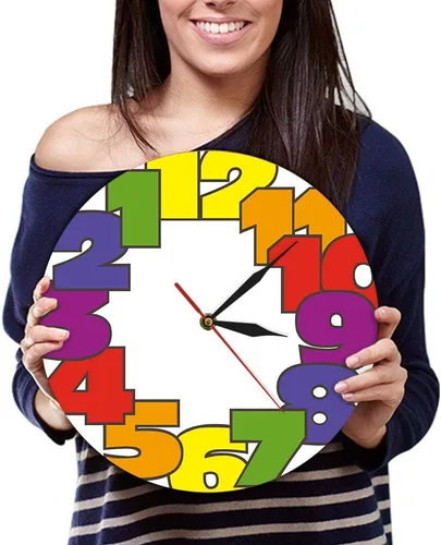 Miniatura 6 de The Geeky Days Reloj de pared con números grandes, 12 pulgadas, moderno, para decoración del hogar, silencioso, sin tictac, acrílico, redondo