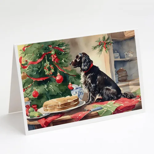 Miniatura 154 de Caroline's Treasures DAC3884GCA7P Paquete de 8 tarjetas en blanco de Navidad con galletas de husky siberiano Tarjetas de felicitación con sobres