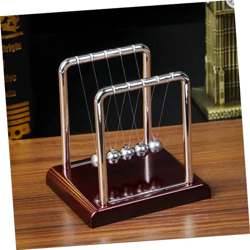 Miniatura 6 de TOYANDONA Bola grande de péndulo Newton con base cuadrada de metal con movimiento perpetuo para decoración de oficina en casa y regalo educativo