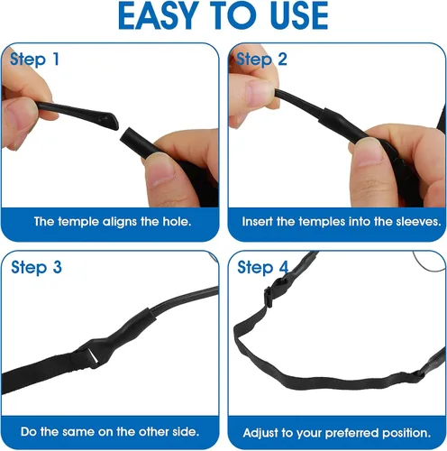 Miniatura 6 de Amabro Adjustable Glasses Straps, 4 PCS Universal Eyewear Retainer Lanyards No Tail for Men, Women, Kids