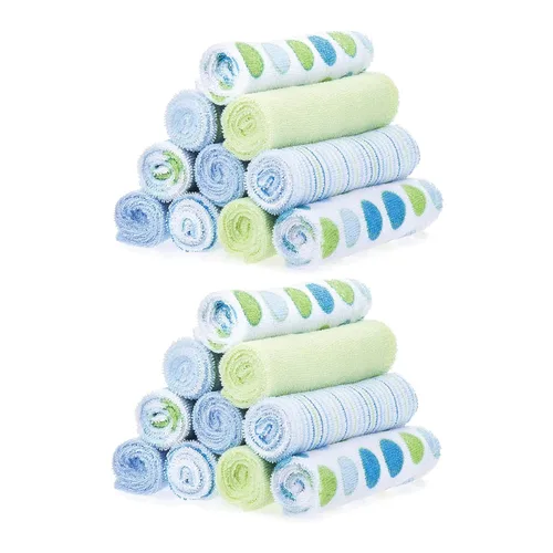 Miniatura 11 de Spasilk Juego de Paños de Lavado para Bebés Recién Nacidos Niños y Niñas, Juego de Paños de Rizo Suave, Paquete de 10, Azul
