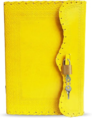 Miniatura 7 de jaald Diario de cuero de 10 pulgadas con candado, cuaderno en blanco hecho a mano, bloc de notas para hombres y mujeres, papel sin forro, el mejor