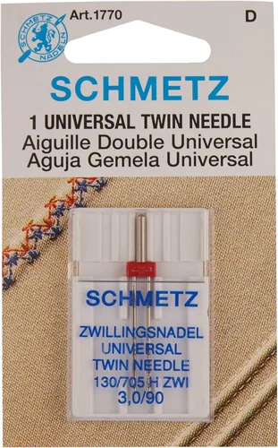 SCHMETZ Agujas para máquina de coser gemelas (130/705 H ZWI) - Cardado - Tamaño 3.0/90