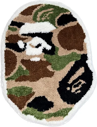 Alfombra Bape – Camo – Hecho a mano y de alta calidad – 28 pulgadas de ancho x 20 pulgadas de largo (70 x 50cm) – Alfombra de baño Hypebeast –