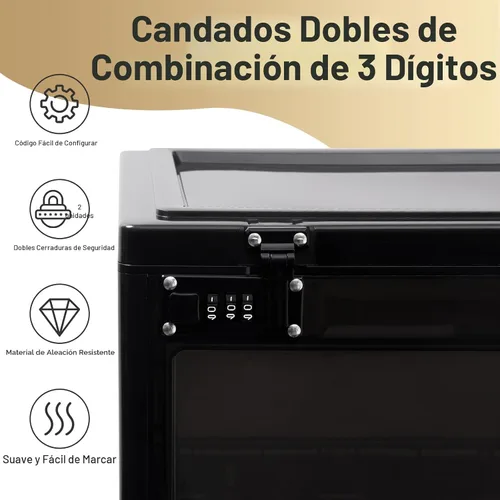 Miniatura 2 de Lalifebuss Caja de seguridad grande para artículos personales, caja de almacenamiento con cerradura de combinación de 24 litros para casillero