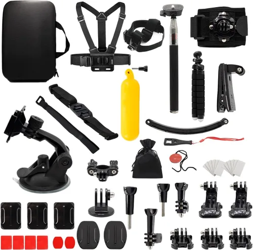 MMOBIEL Kit de accesorios para cámara de acción 50 en 1 compatible con GoPro Hero 11 10 9 8 7 6 5 4, GoPro Max, Fusion, DJI Osmo Action, AKASO,