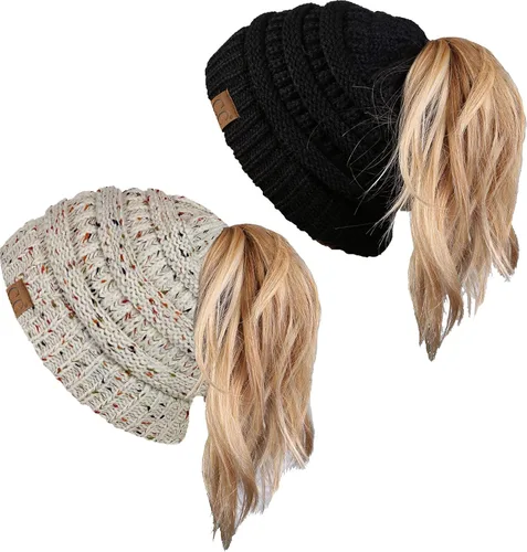 Miniatura 171 de Funky Junque - Gorro para mujer con ranura para cola de caballo