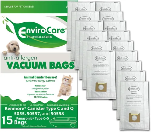 EnviroCare Bolsas de repuesto para aspiradora de alérgenos diseñadas para adaptarse a contenedores Kenmore tipo C o Q 50555, 50558, 50557 y