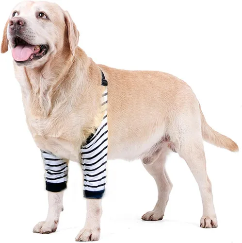 Miniatura 20 de Manga de recuperación para perros con banda elástica para piernas o articulaciones lesionadas, tirantes ajustables para patas delanteras de rosado