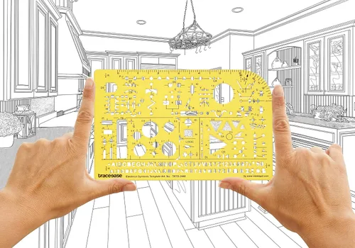 Miniatura 3 de Traceease Plantilla de dibujo eléctrico de símbolos eléctricos Plantilla de dibujo, regla de medición de plantilla de diseño