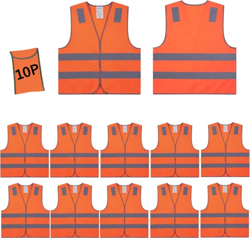 Miniatura 8 de Paquete de 20 chalecos de seguridad a granel, color amarillo, reflectantes, de alta visibilidad, construcción ANSI Clase 2, chalecos de trabajo